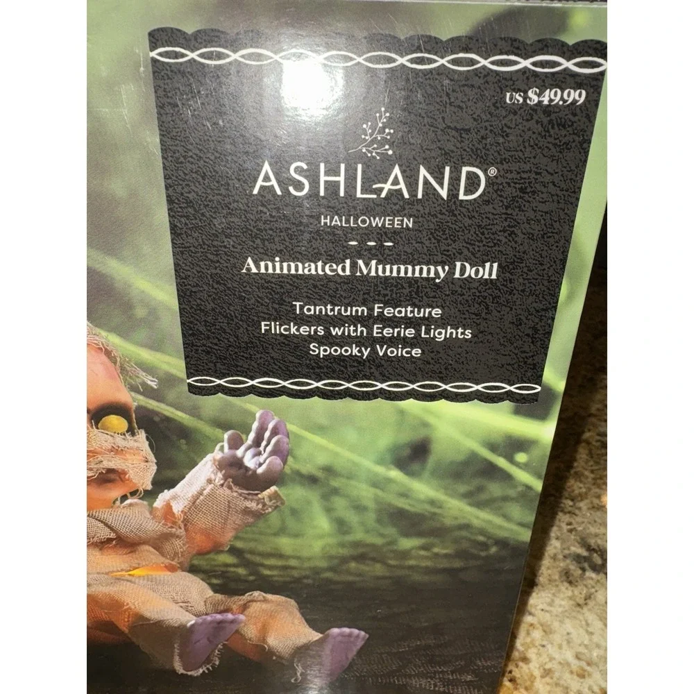 Halloween Mummy Animated Baby Scary Voice And Light Up Eyes Creepy Fun NIB